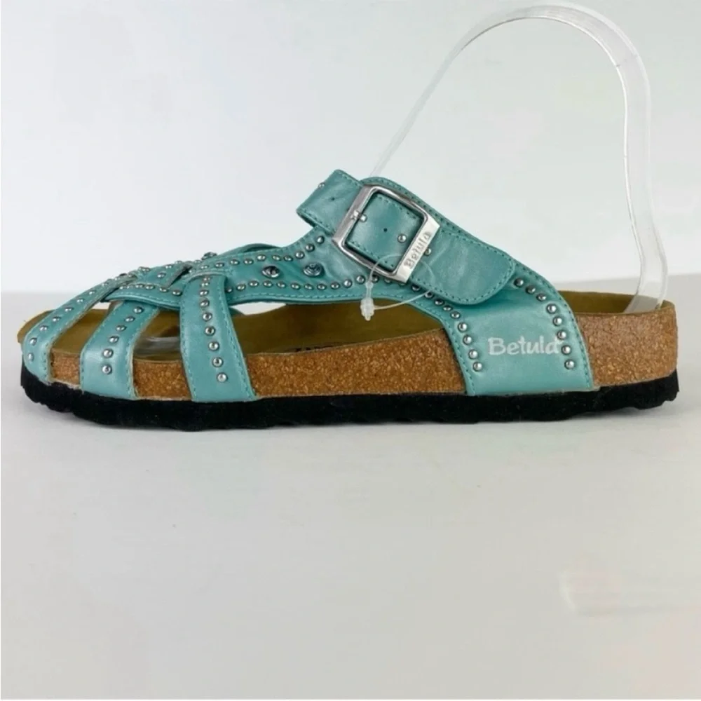 Birkenstock Betula Lambada Turquoise Teal Mermaid Crystal Studded Sandals EUC - Picture 9 of 14